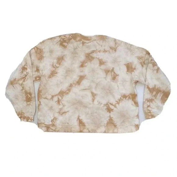 Madewell Brown Tan White Tie Dye (Re)sourced Cotton Swing Sweatshirt NEW Small - Picture 2 of 5